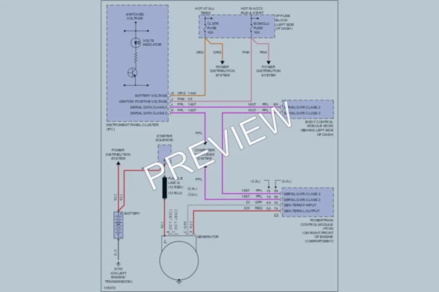 2002 Pontiac Sunfire Starting Charging wiring diagram preview
