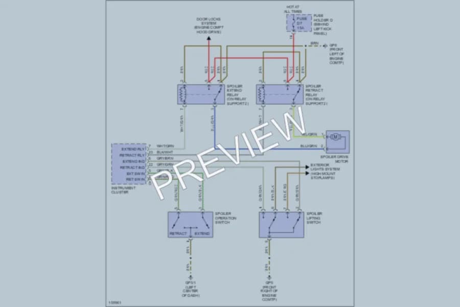 2002 Porsche 911 Active Aerodynamics wiring diagram preview