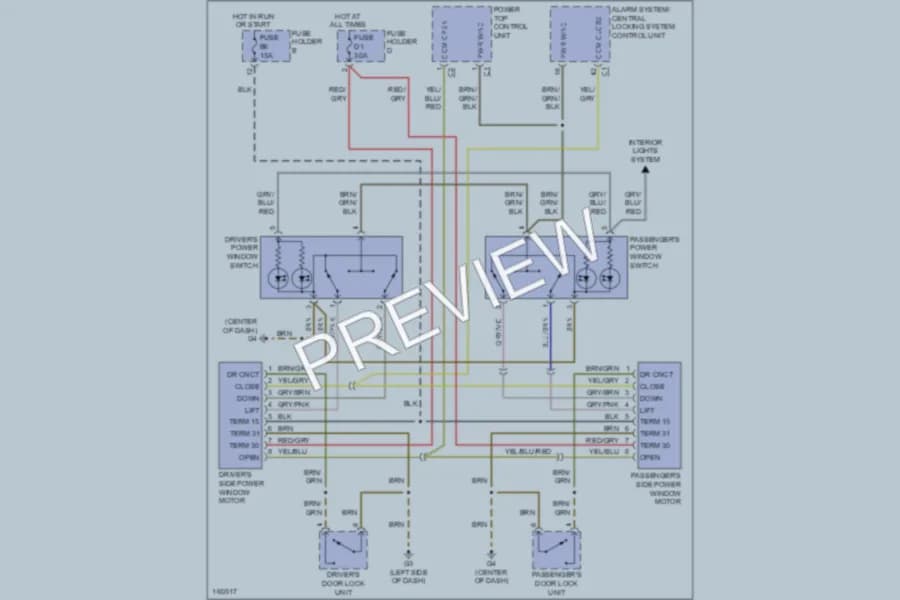 2002 Porsche Boxster Power Windows wiring diagram preview
