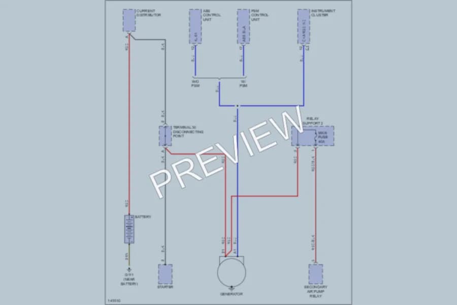 2002 Porsche Boxster Starting Charging wiring diagram preview