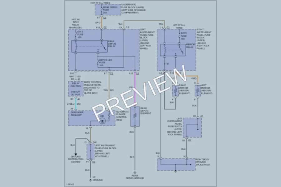 2002 Saturn L100 Defoggers wiring diagram preview