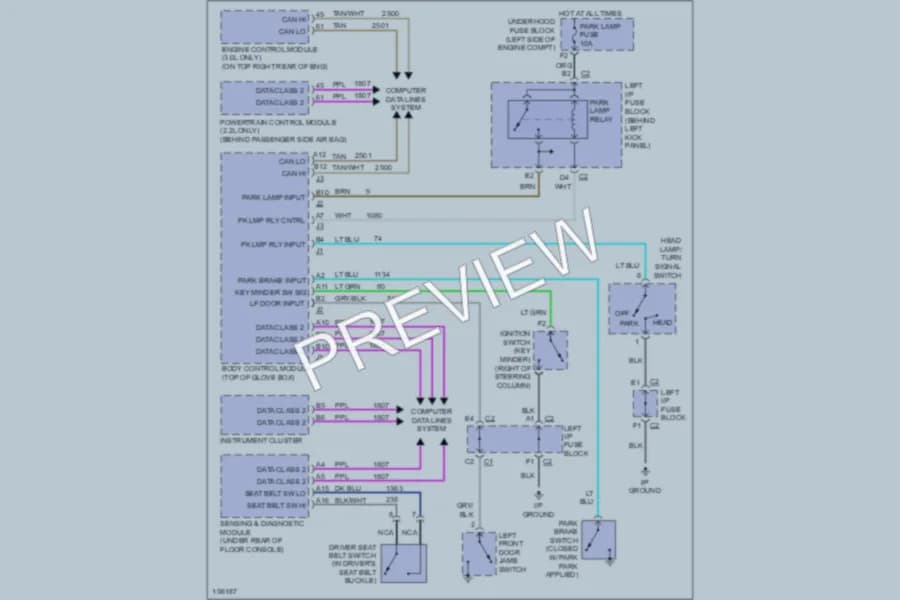 2002 Saturn L100 Warning Systems wiring diagram preview