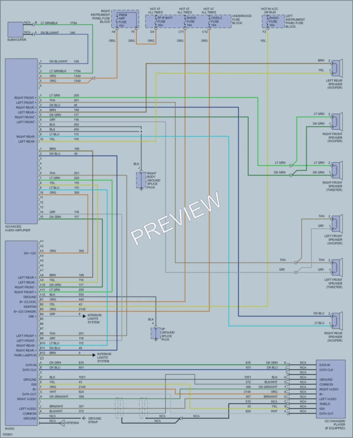2002 Saturn L300 Radio wiring diagram preview