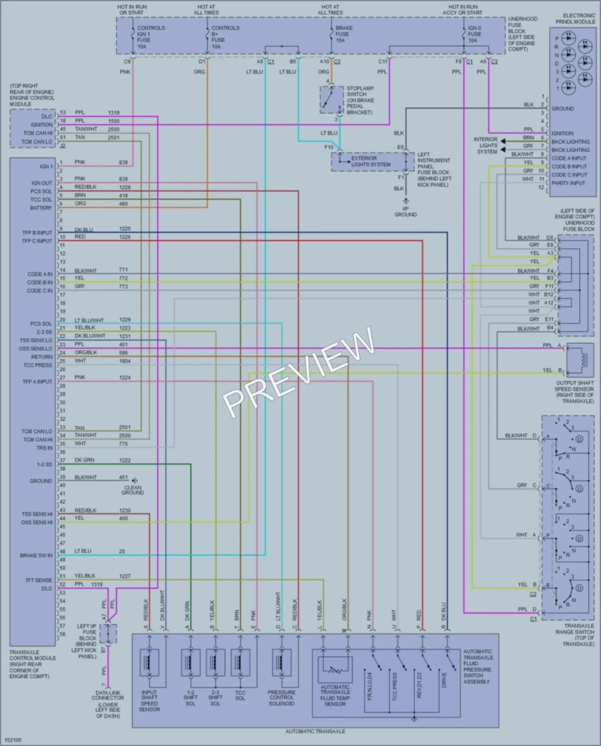 2002 Saturn L300 Transmission wiring diagram preview