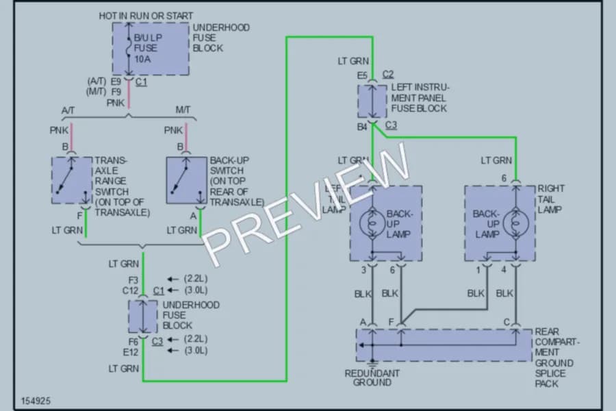 2002 Saturn LW300 Exterior Lights wiring diagram preview