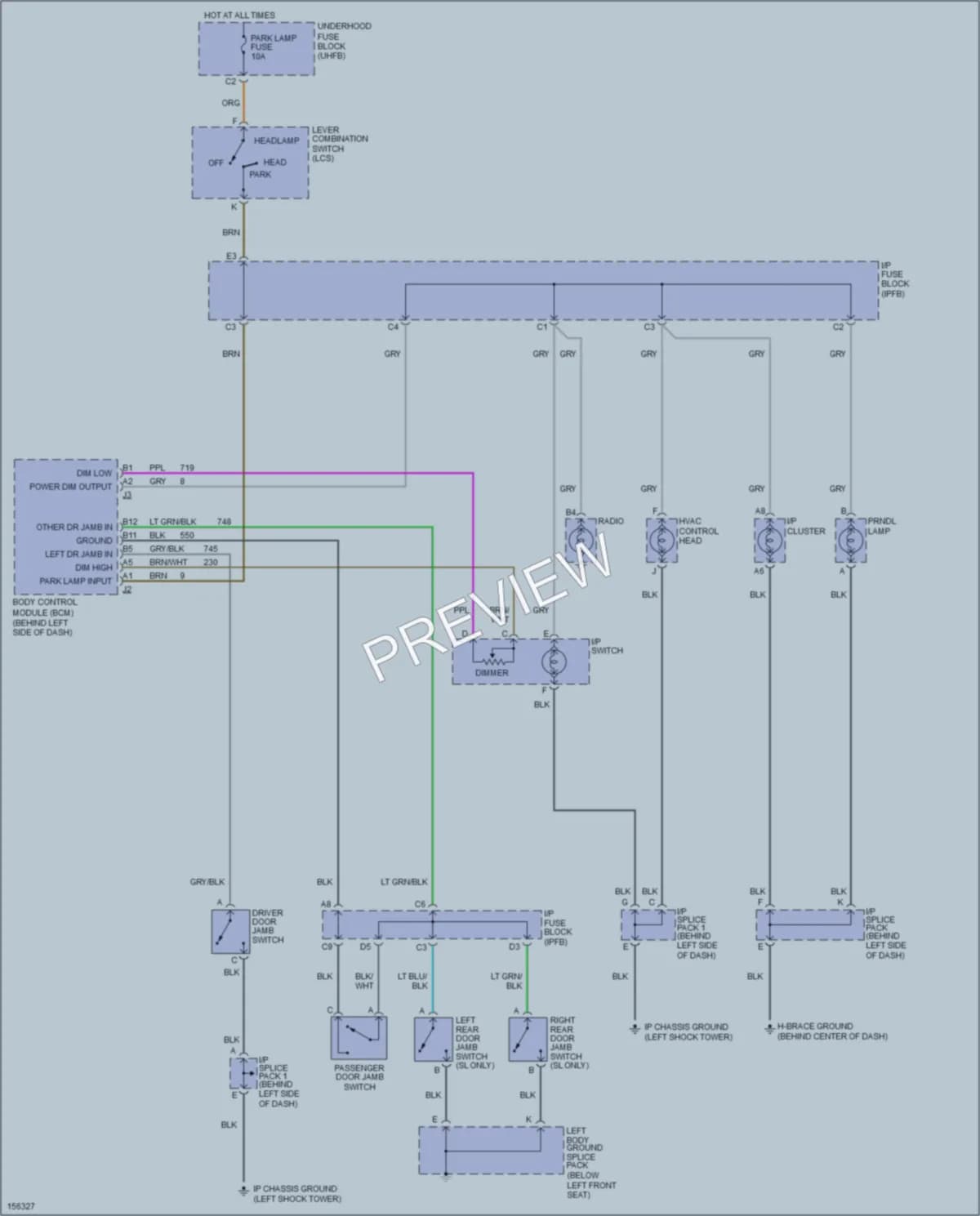 2002 Saturn SC1 Interior Lights wiring diagram preview