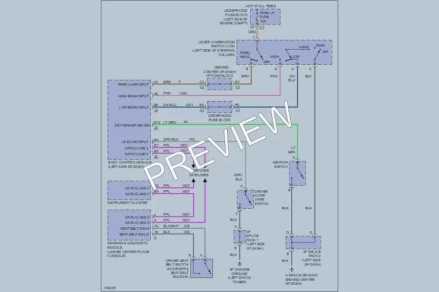2002 Saturn SC2 Warning Systems wiring diagram preview
