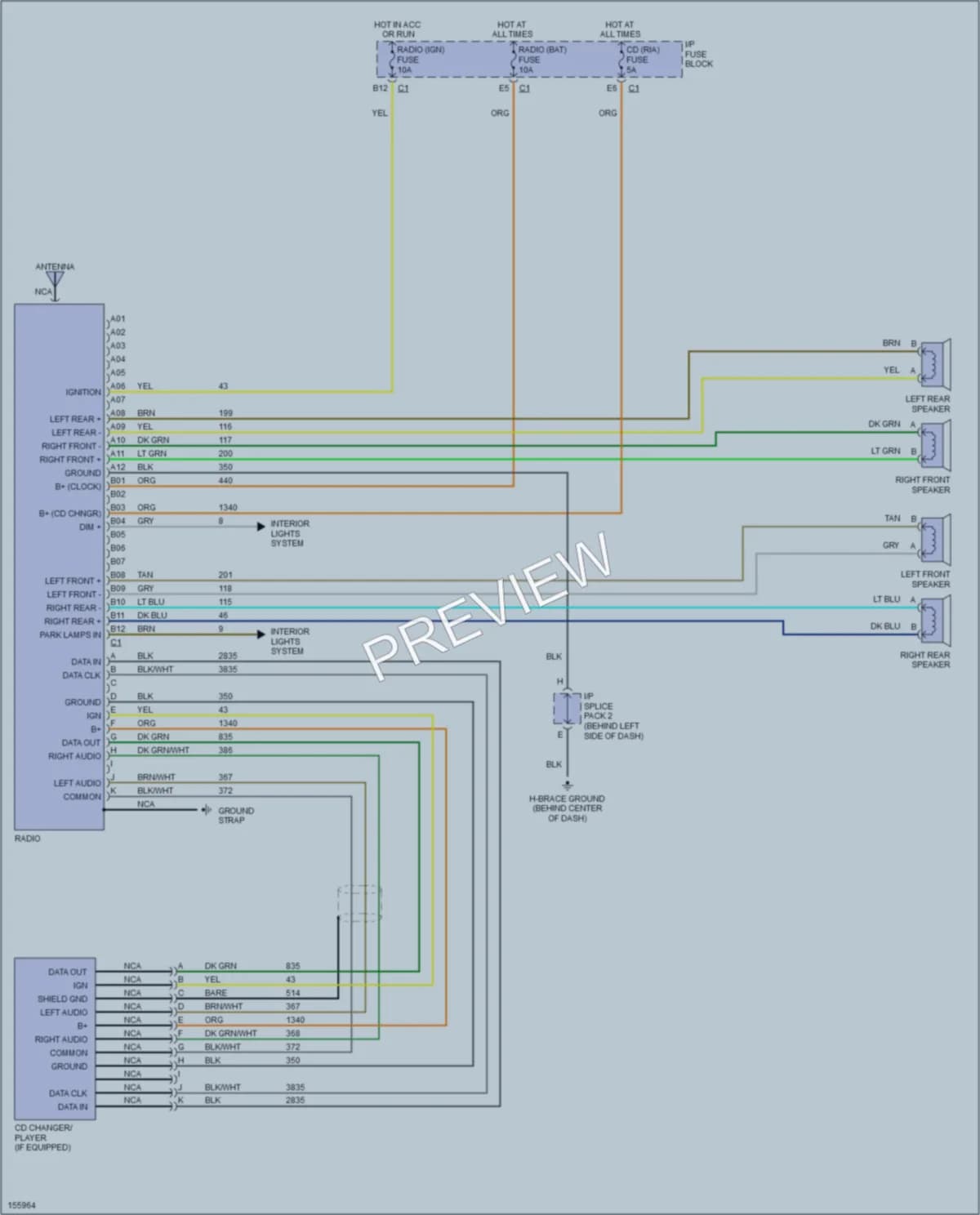 2002 Saturn SL Radio wiring diagram preview