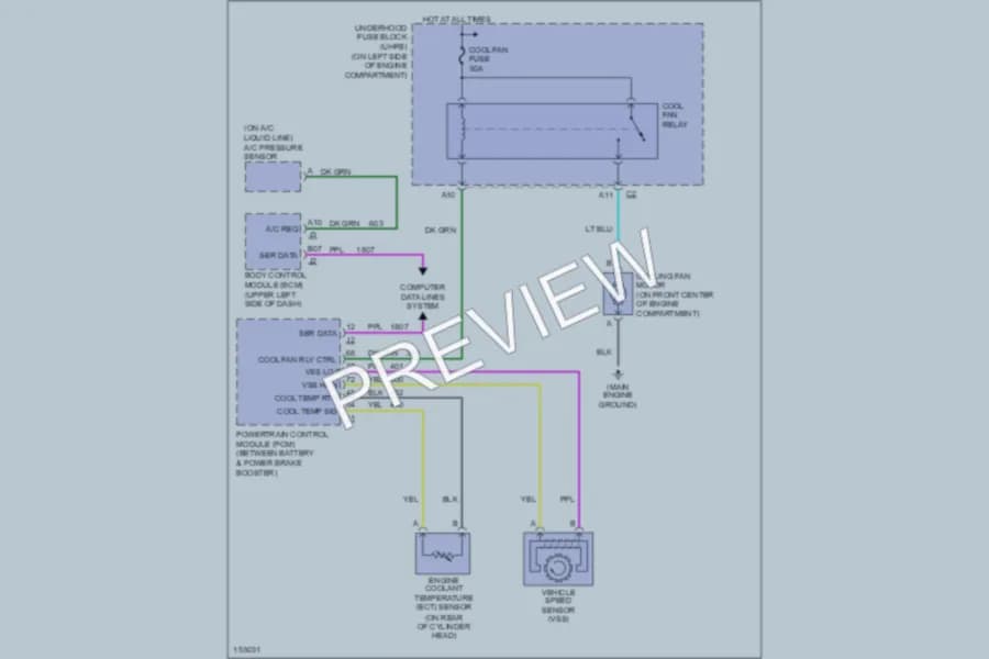 2002 Saturn SL2 Cooling Fan wiring diagram preview