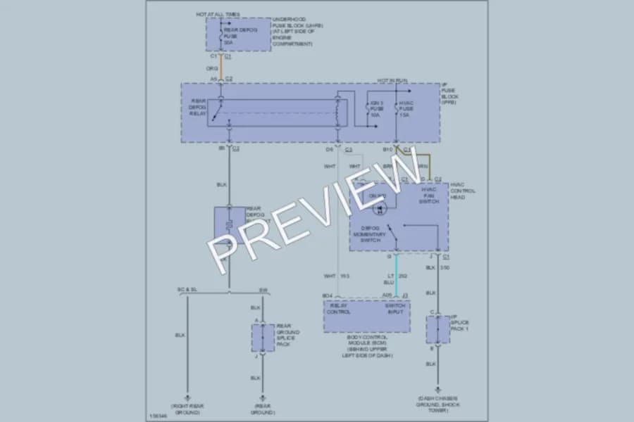 2002 Saturn SL2 Defoggers wiring diagram preview