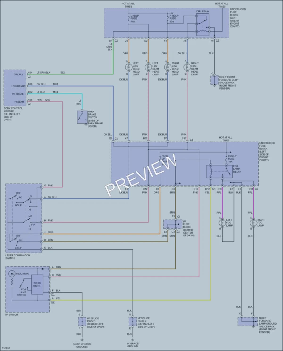 2002 Saturn SL2 Headlights wiring diagram preview