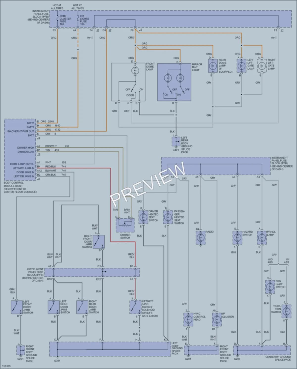 2002 Saturn VUE Interior Lights wiring diagram preview