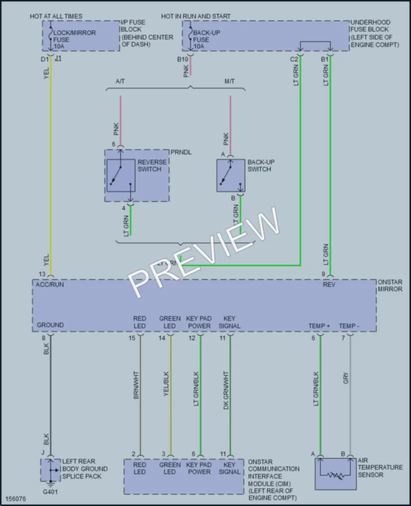 2002 Saturn VUE Power Mirrors wiring diagram preview