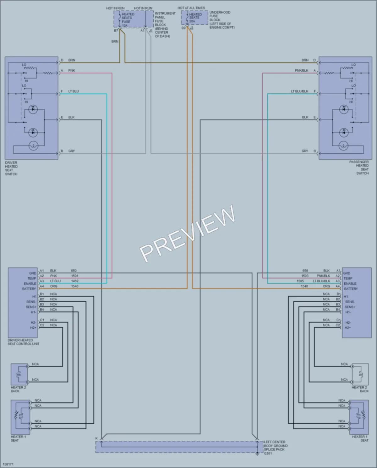 2002 Saturn VUE Power Seats wiring diagram preview