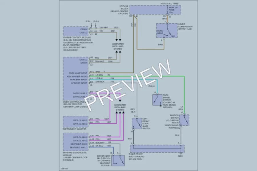 2002 Saturn VUE Warning Systems wiring diagram preview
