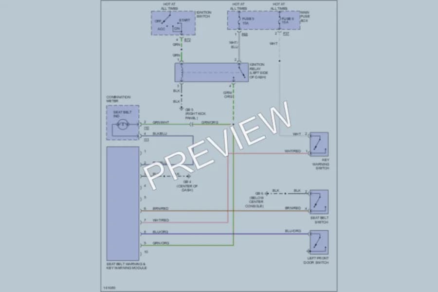 2002 Subaru Forester Warning Systems wiring diagram preview