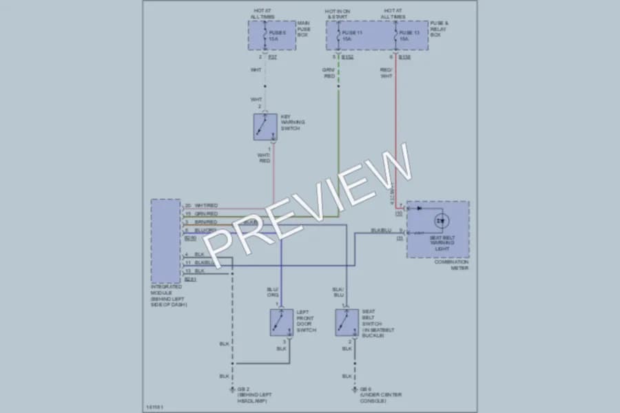 2002 Subaru Impreza Warning Systems wiring diagram preview