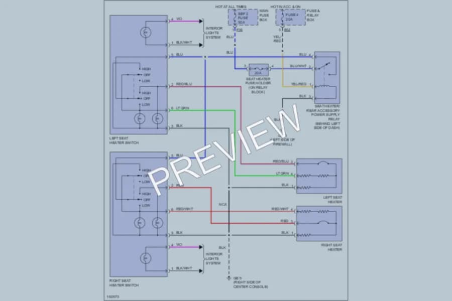 2002 Subaru Legacy Power Seats wiring diagram preview