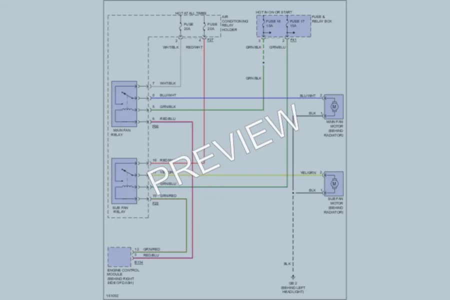 2002 Subaru Outback Cooling Fan wiring diagram preview