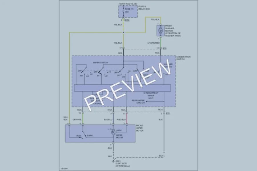 2002 Subaru Outback Wiper Washer wiring diagram preview