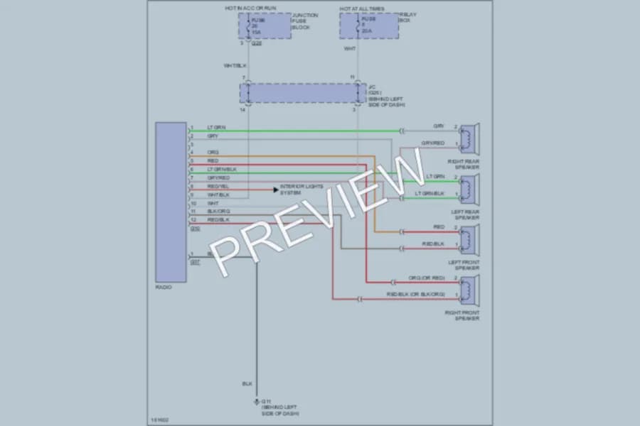 2002 Suzuki Esteem Radio wiring diagram preview
