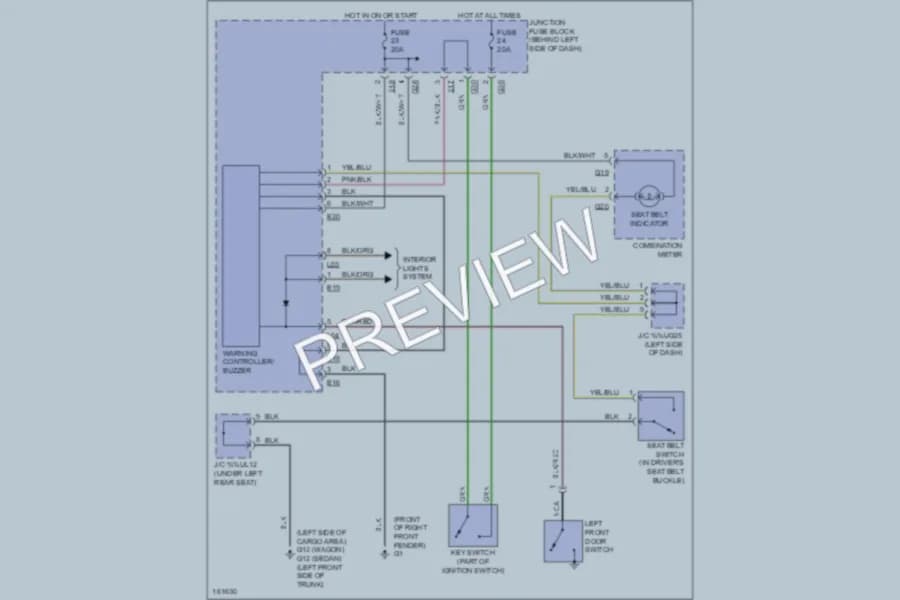2002 Suzuki Esteem Warning Systems wiring diagram preview