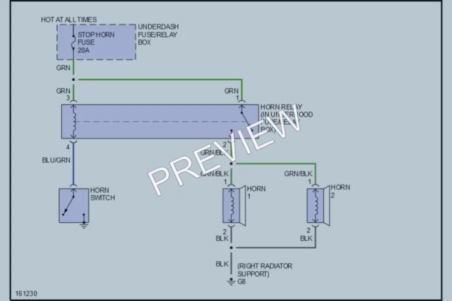 2002 Suzuki XL7 Horn wiring diagram preview