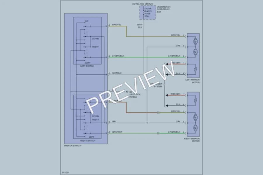 2002 Suzuki XL7 Power Mirrors wiring diagram preview