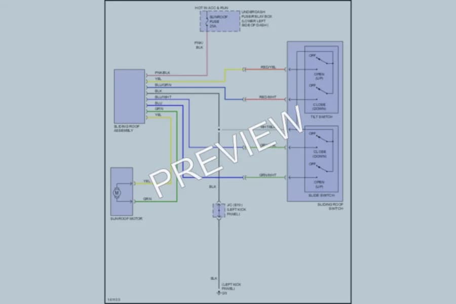 2002 Suzuki XL7 Power Top Sunroof wiring diagram preview