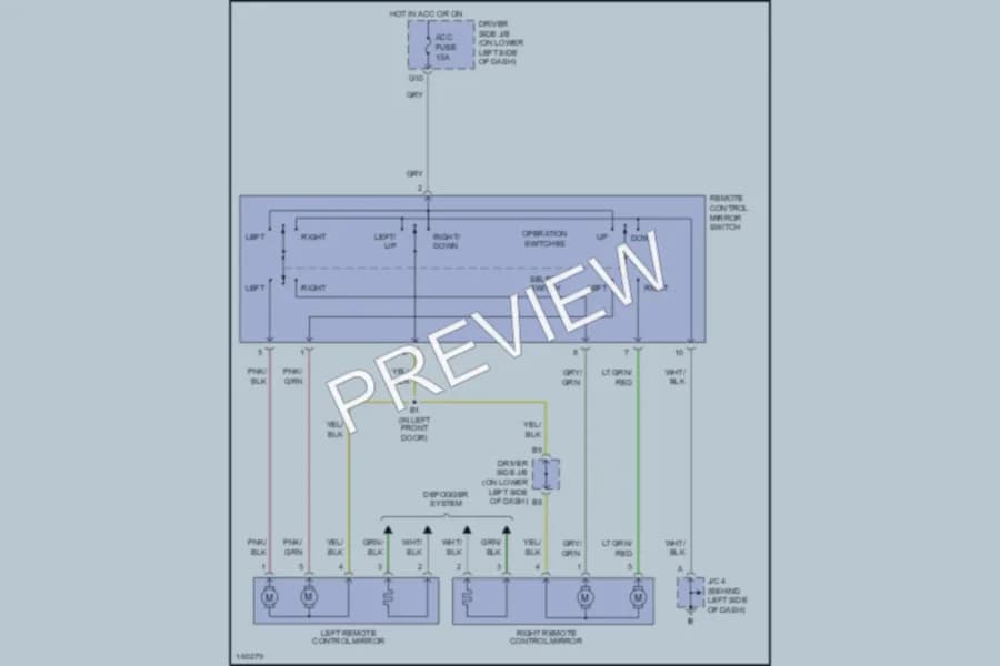 2002 Toyota 4Runner Power Mirrors wiring diagram preview