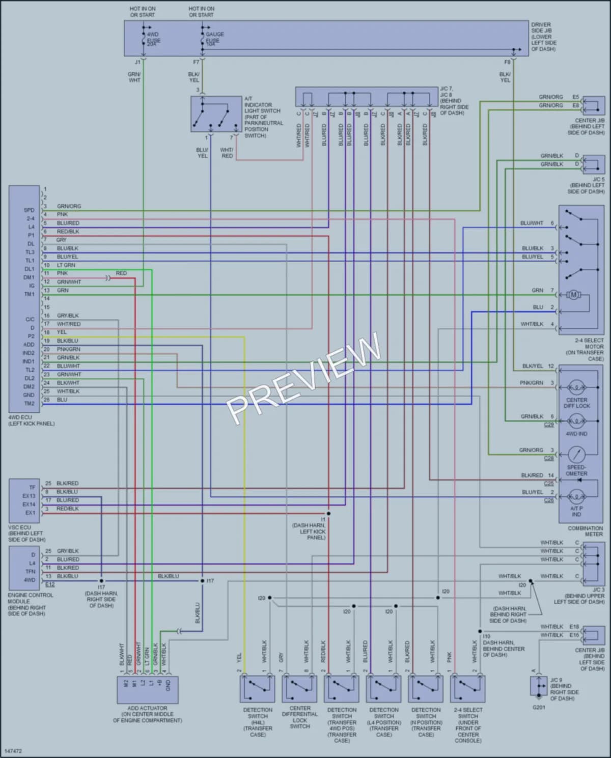2002 Toyota 4Runner Transmission wiring diagram preview
