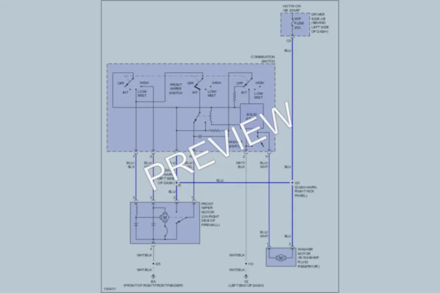 2002 Toyota Avalon Wiper Washer wiring diagram preview