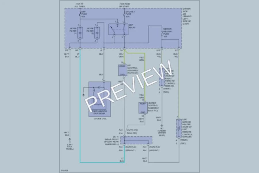 2002 Toyota Camry Defoggers wiring diagram preview