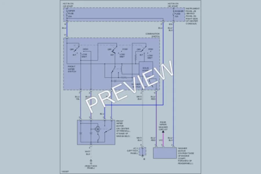 2002 Toyota Celica Wiper Washer wiring diagram preview