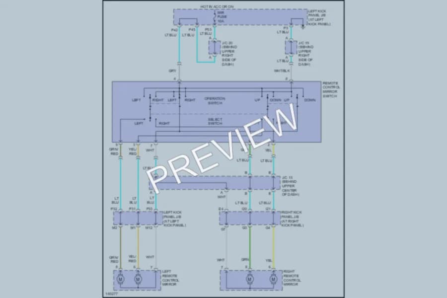 2002 Toyota LandCruiser Power Mirrors wiring diagram preview