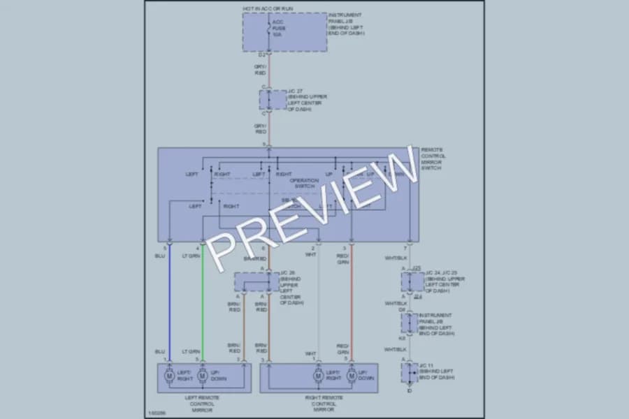 2002 Toyota Prius Power Mirrors wiring diagram preview
