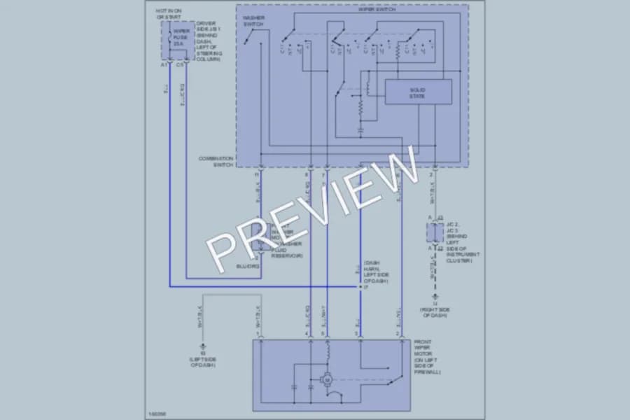 2002 Toyota Sienna Wiper Washer wiring diagram preview