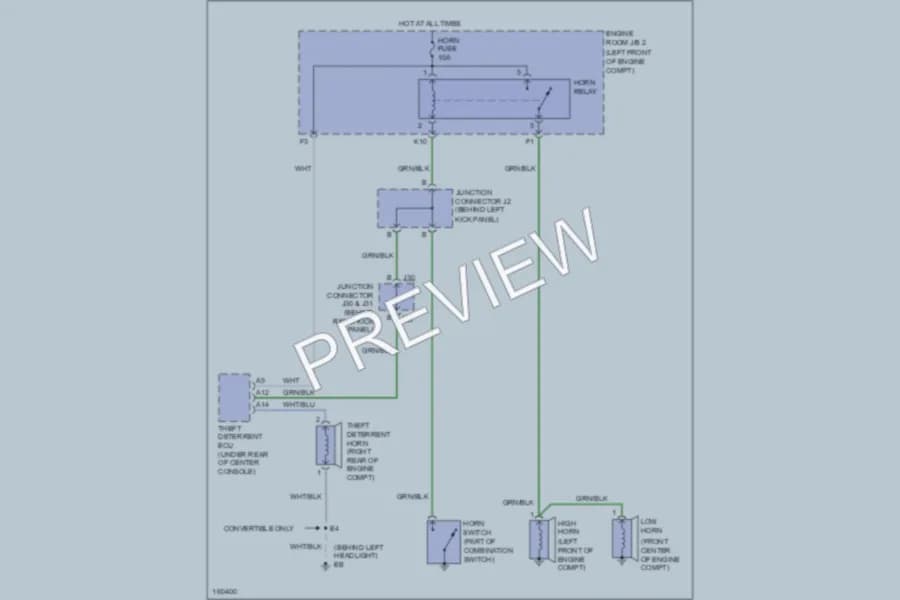 2002 Toyota Solara Horn wiring diagram preview
