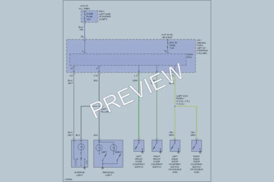 2002 Toyota Tacoma Interior Lights wiring diagram preview