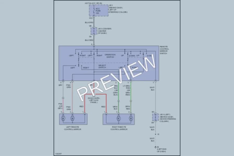 2002 Toyota Tacoma Power Mirrors wiring diagram preview