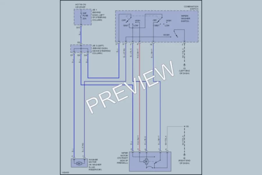 2002 Toyota Tacoma Wiper Washer wiring diagram preview