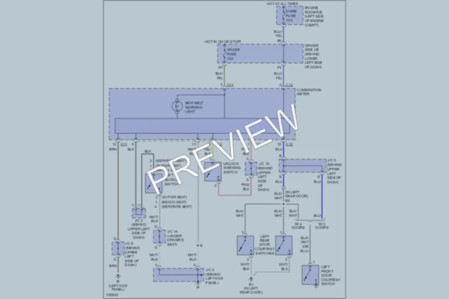 2002 Toyota Tundra Warning Systems wiring diagram preview