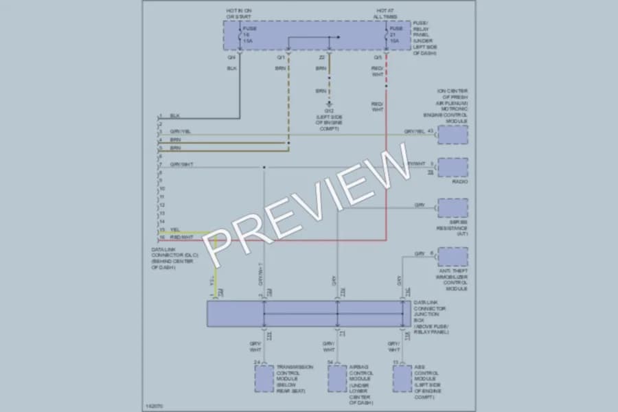 2002 Volkswagen Cabrio Computer Data Lines wiring diagram preview