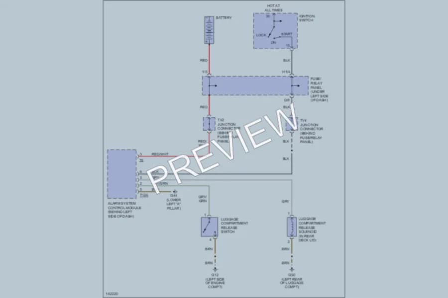 2002 Volkswagen Cabrio Trunk Tailgate Fuel Door wiring diagram preview