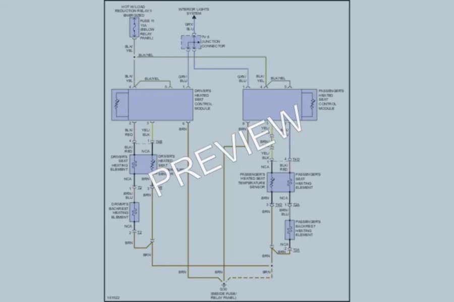 2002 Volkswagen EuroVan Power Seats wiring diagram preview