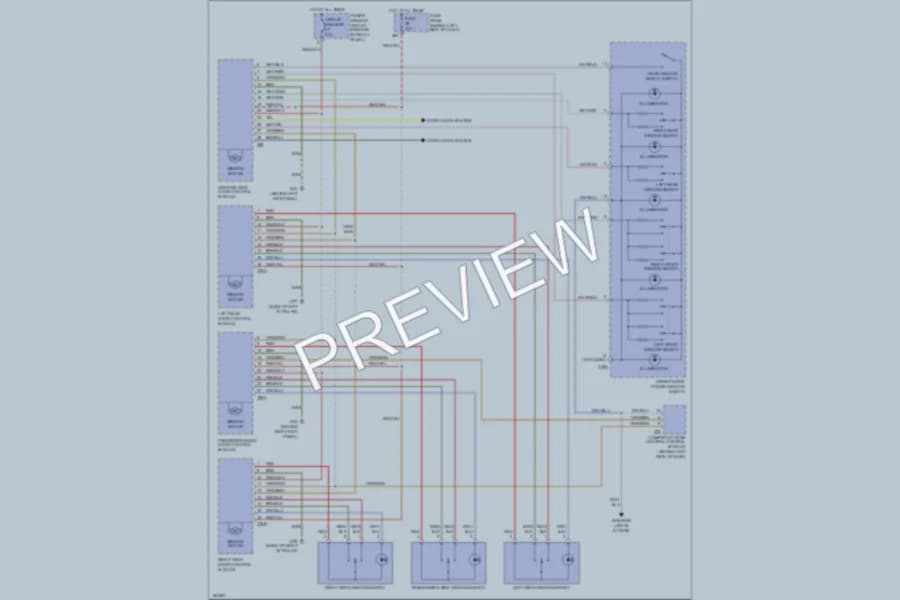 2002 Volkswagen Golf Power Windows wiring diagram preview