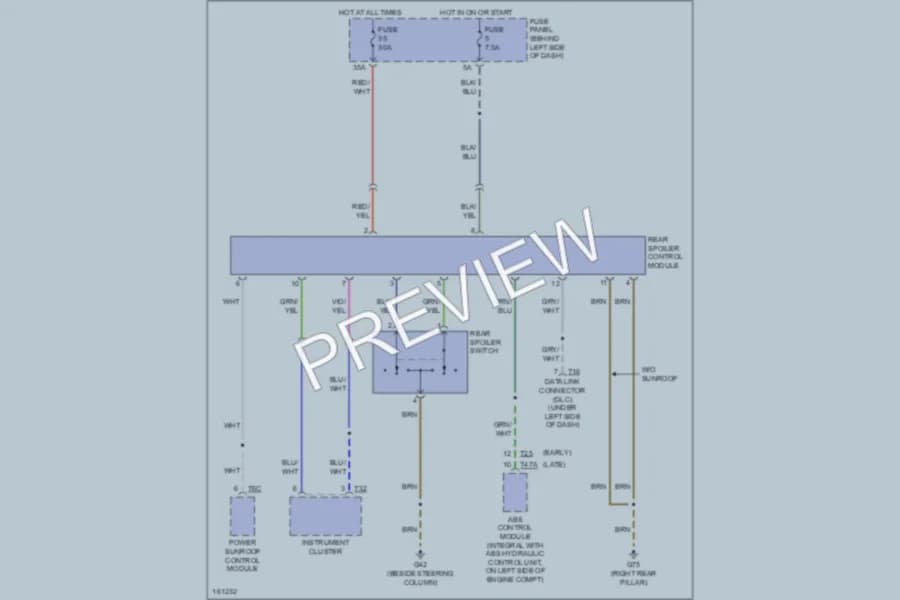 2002 Volkswagen NewBeetle Active Aerodynamics wiring diagram preview