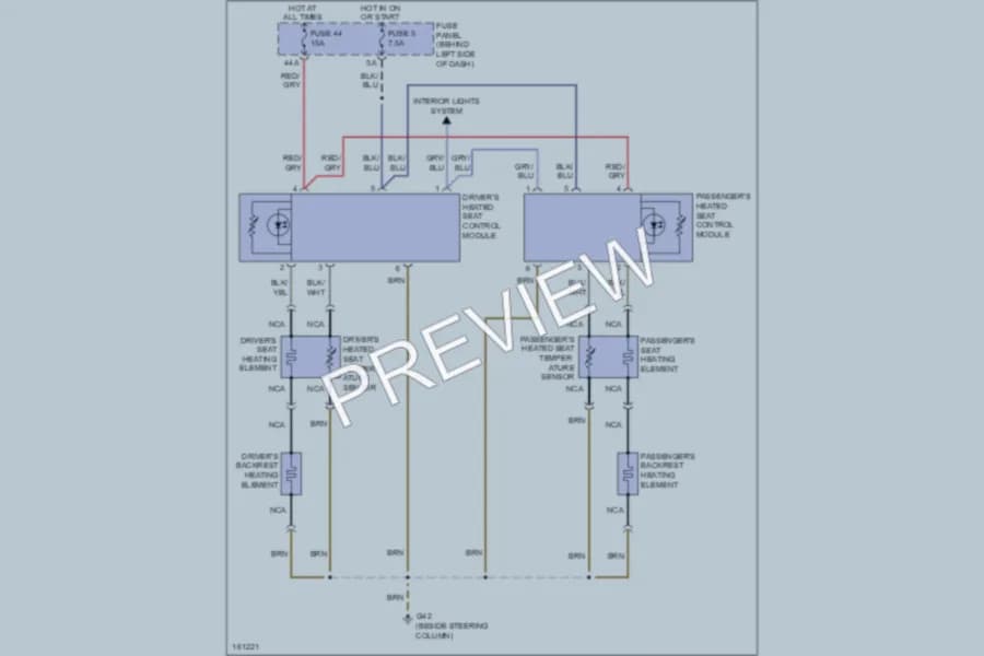 2002 Volkswagen NewBeetle Power Seats wiring diagram preview