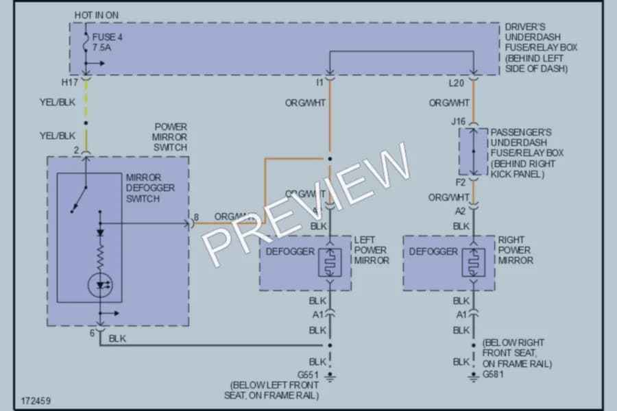 2003 Acura 32CL Defoggers wiring diagram preview