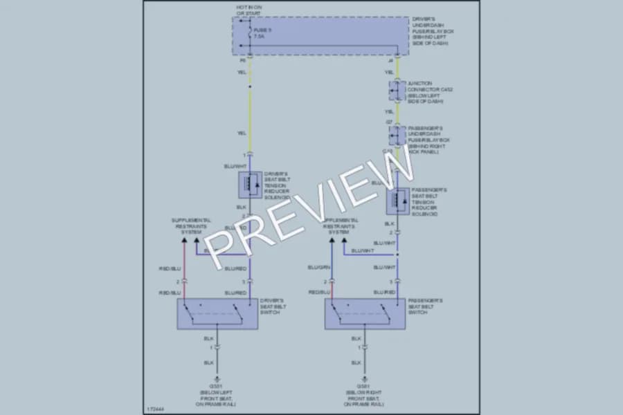 2003 Acura 32CL Passive Restraints wiring diagram preview